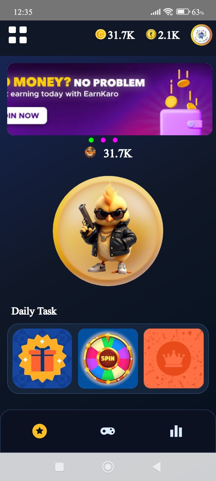 CM TASK home screen